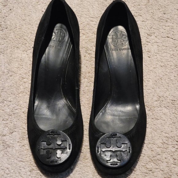 Tory Burch Sally Split Suede Wedge Heels Pumps Size 10.5 - Picture 3 of 8